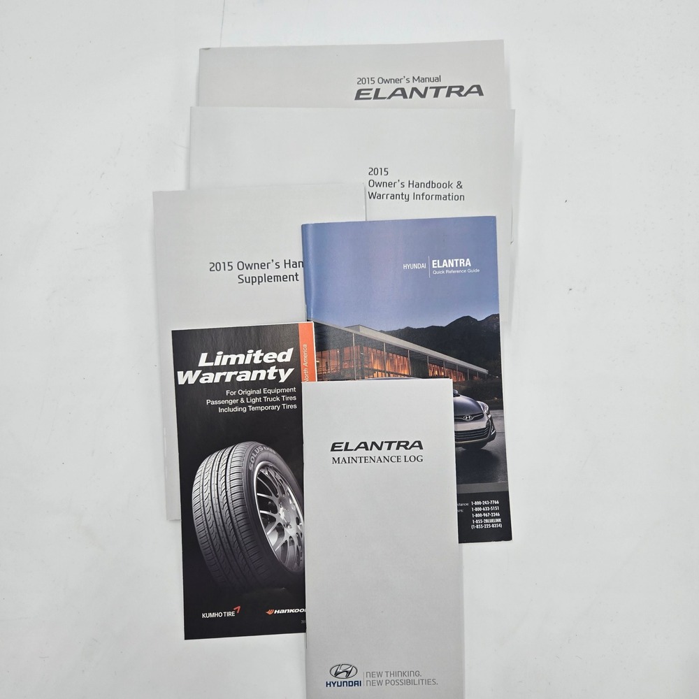 2015 Hyundai Elantra Owner's Manual Set OEM W/ Case Warranty Maintenance Log